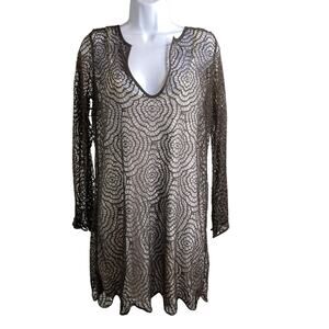 Nic + Zoe Women's Camilla Lace Tunic Dress Size M Whimsigoth Spiderweb Going Out